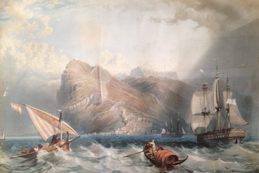 18th Century shipping battling a sharp squall