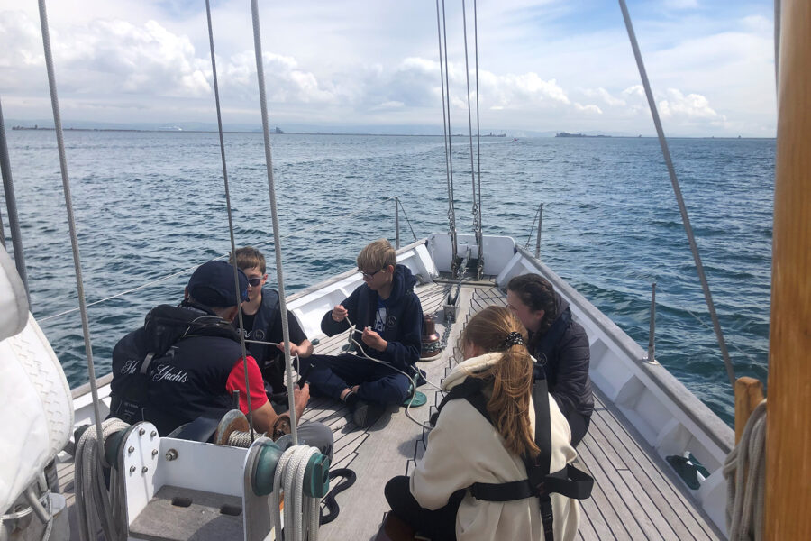 Picture shows last year’s cohort absorbing the Boleh experience off the Dorset coast.